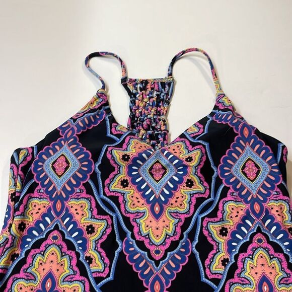 Raisins Womens Colorful Paisley Tankini Lined Flattery Racerback Swimsuit Sz L - Picture 2 of 8